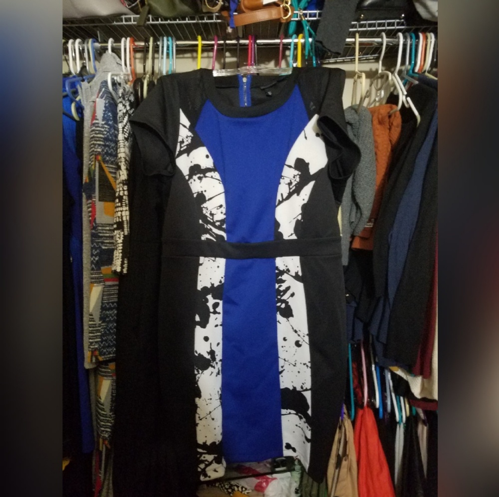 PLUS SIZE Paint Splatter Fitted Sheath Dress